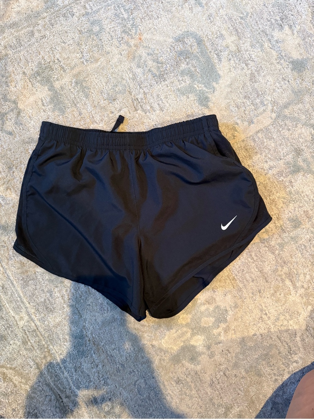 Nike Black Kids Athletic Shorts with White Swoosh